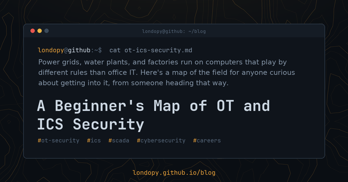 A terminal card with the post title and description